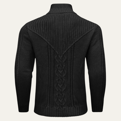 The Stockbridge Men’s Ribbed Knit Button Neck Winter Jumper