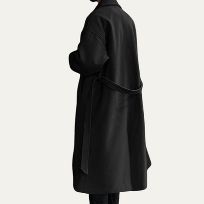 The Whitechapel Men's Elegant Camel Wrap Wool Coat with Belt