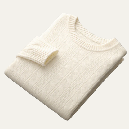 Men’s Classic Cable-Knit Crewneck Sweater