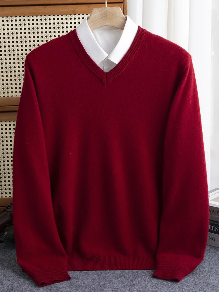 Classic V-Neck Sweater - BritishElegance