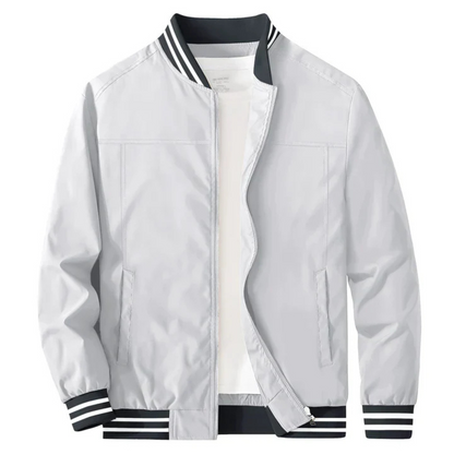 Men’s Classic Striped Trim Bomber Jacket