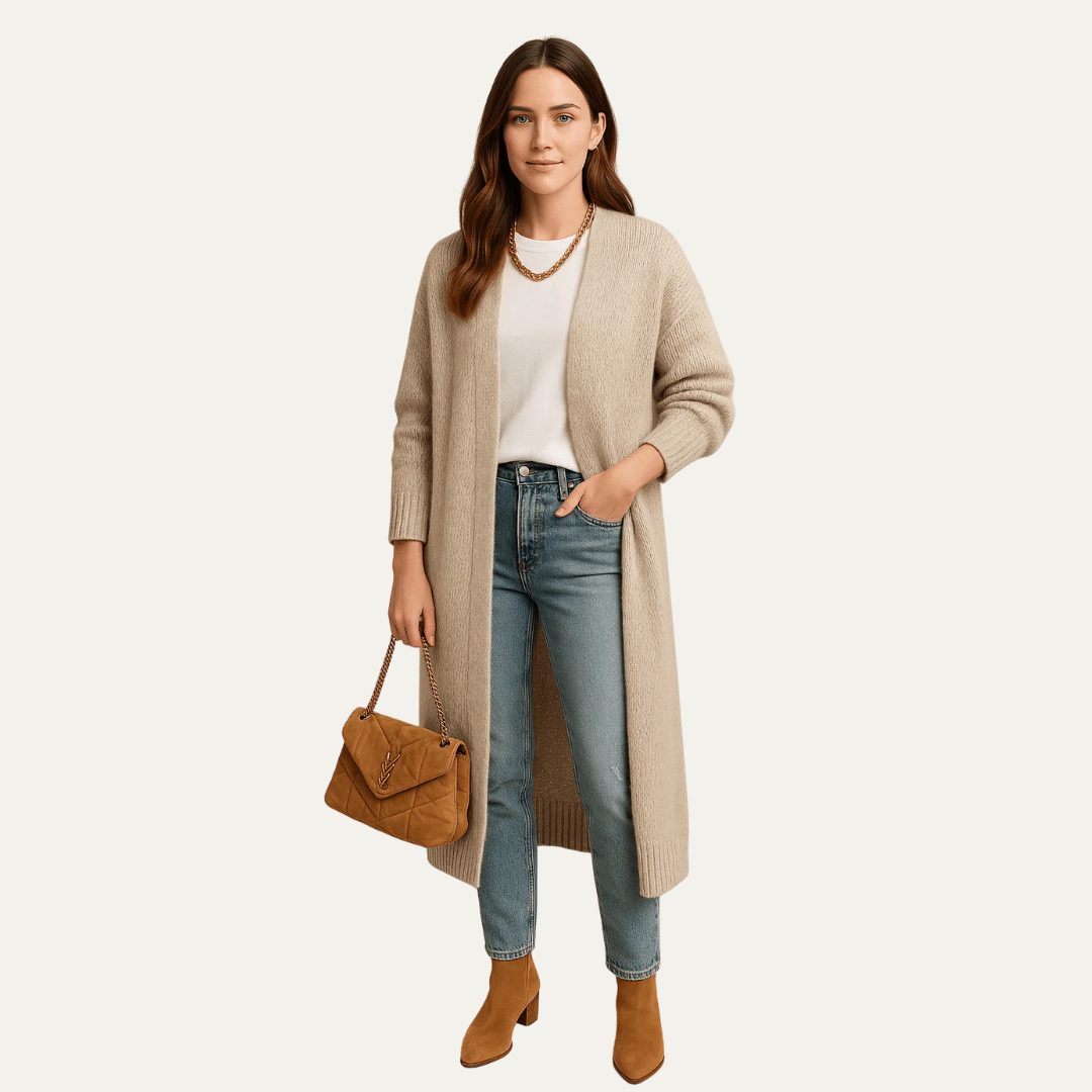Women’s Fuzzy Longline Open Cardigan