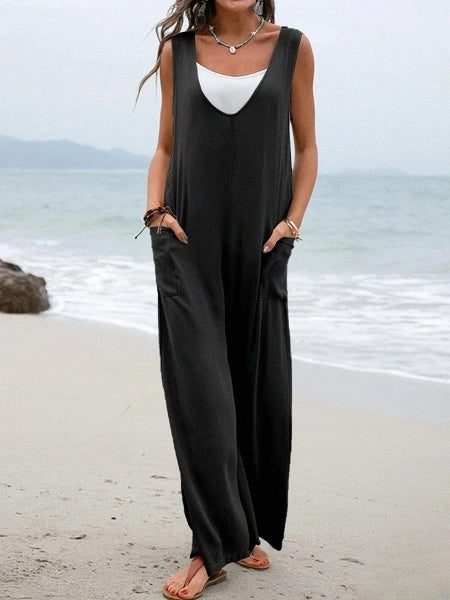 Relaxed Fit Summer Jumpsuit for Women with Pockets