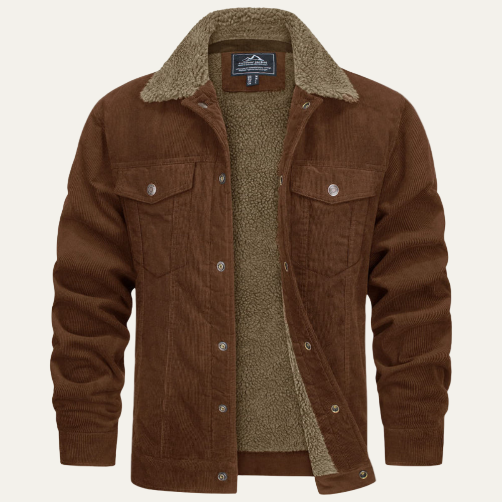Men’s Denim Trucker Jacket with Shearling Collar