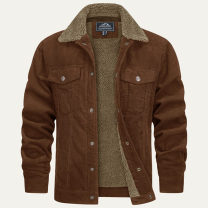 Men’s Denim Trucker Jacket with Shearling Collar