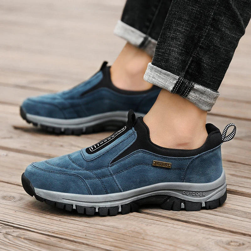 Men’s Rugged Slip On Suede Outdoor Hiking Shoes