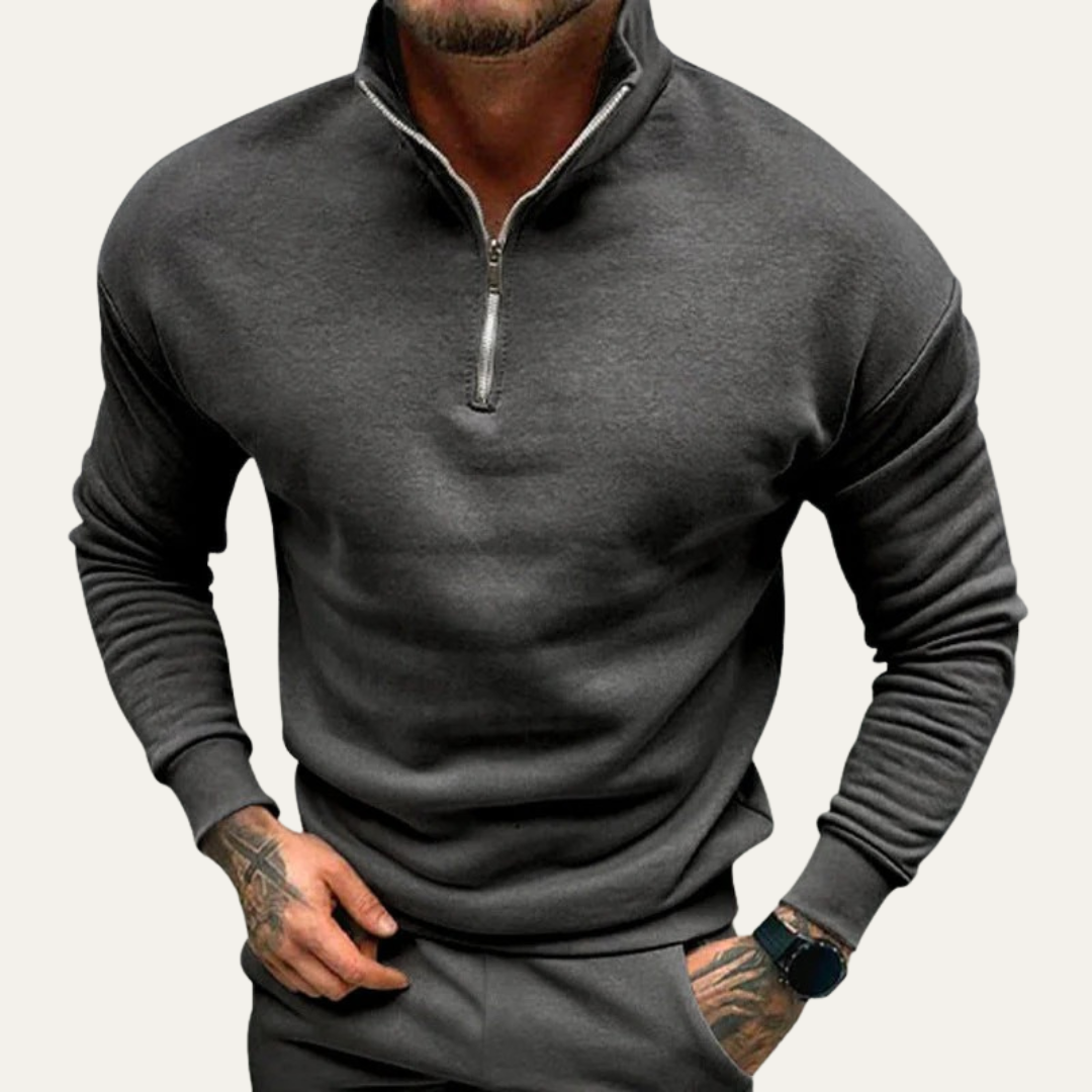 Men’s Casual Quarter Zip Athletic Pullover
