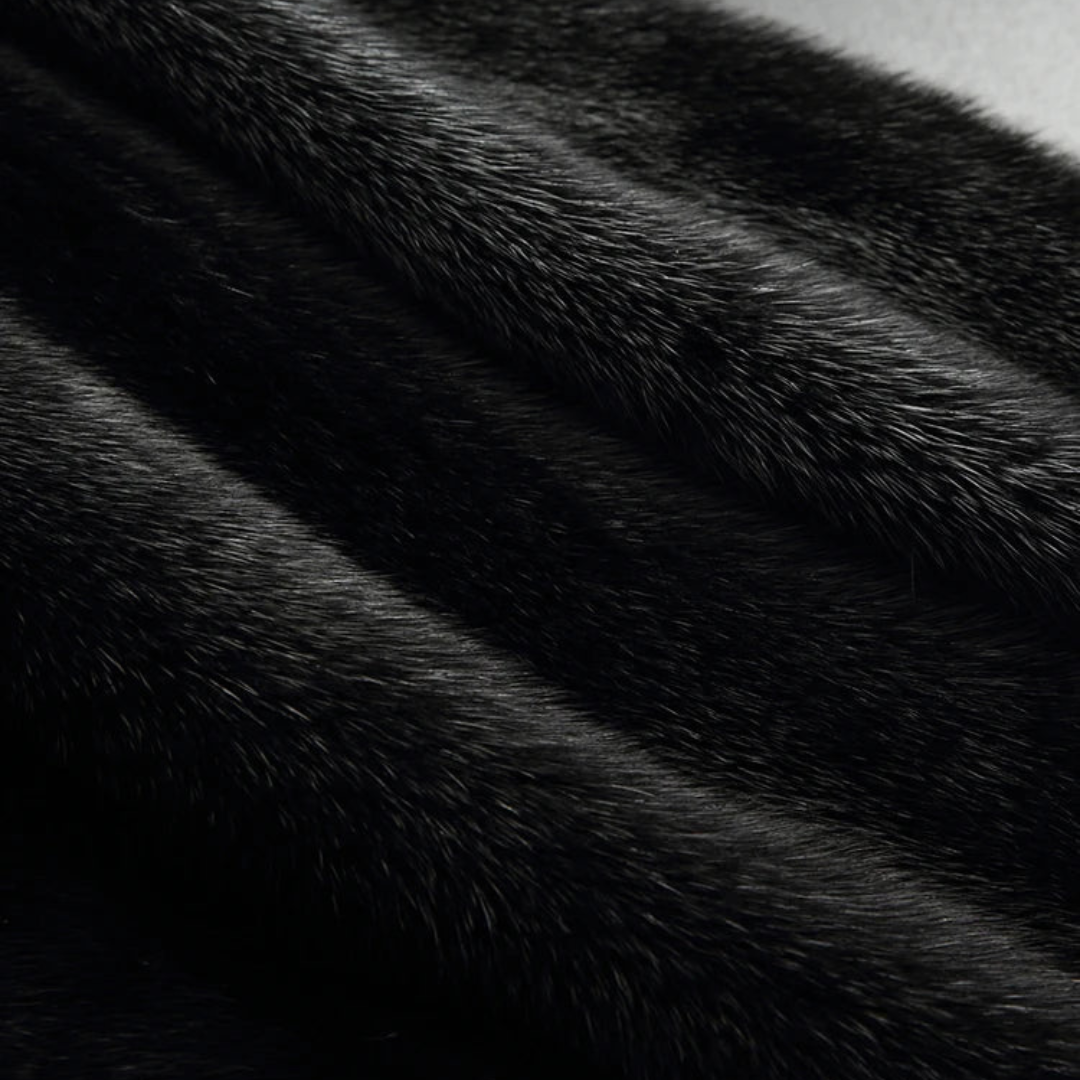Women's Black Faux Fur Hooded Winter Coat Long Sleeve