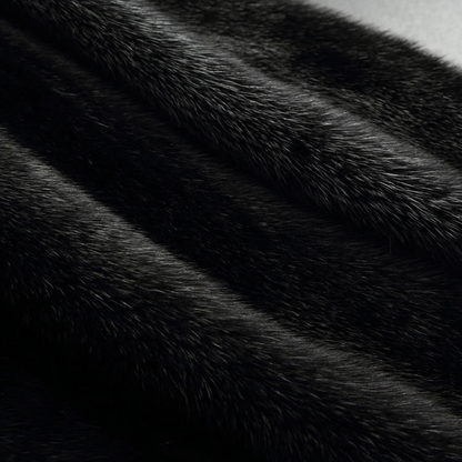 Women's Black Faux Fur Hooded Winter Coat Long Sleeve