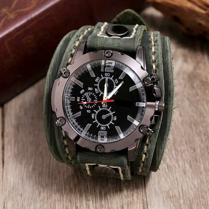 Men’s Cavalier Leather Watch | Vintage Style – Handcrafted Cowhide Strap