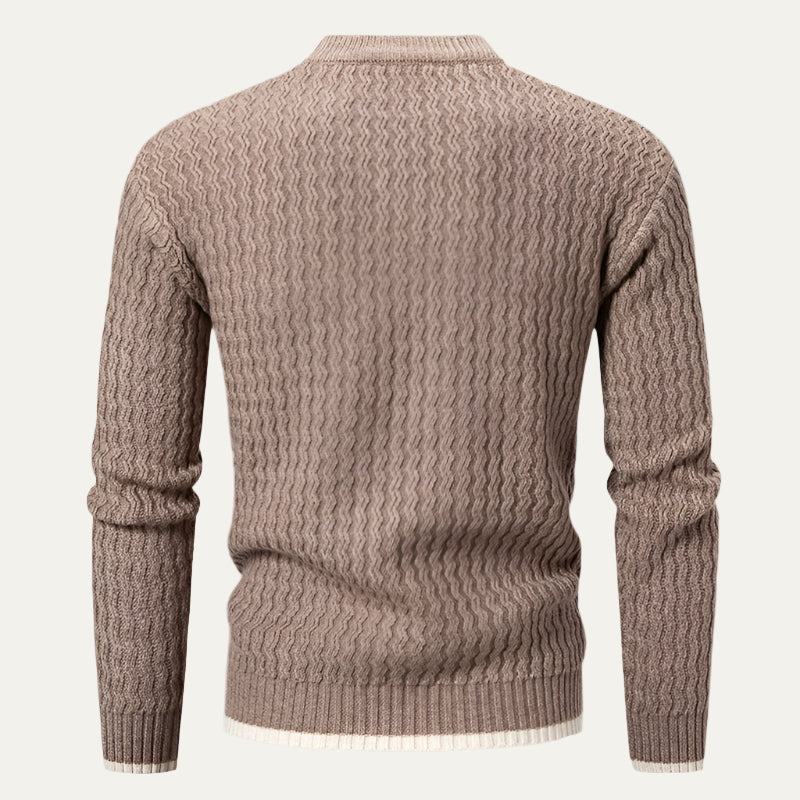 Men’s Textured Vertical Pattern Knit Sweater