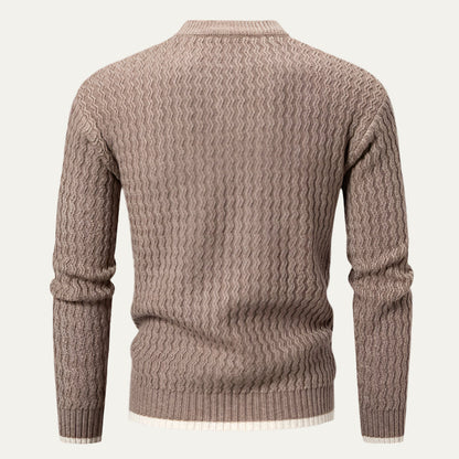 Men’s Textured Vertical Pattern Knit Sweater