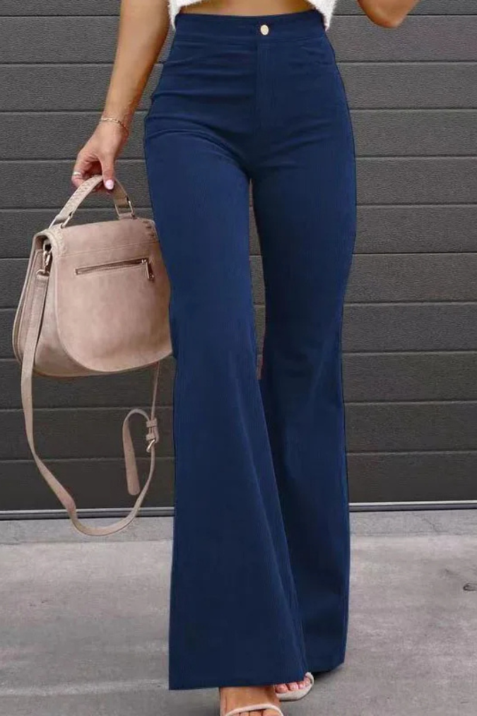 Classic Wide Leg Velvet Women's Trousers
