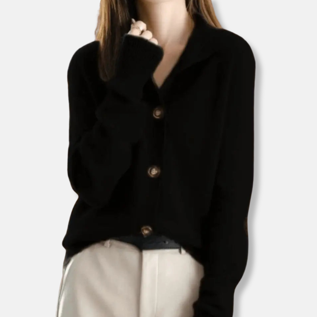 Isla Relaxed Fit Cardigan | Collared Button Front Cardigan