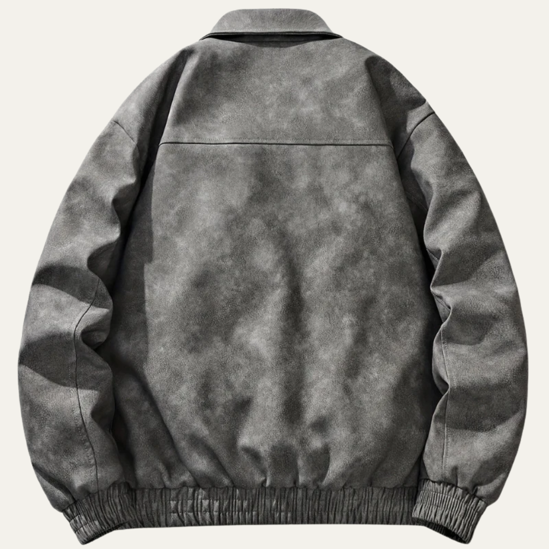 Men’s Relaxed Fit Bomber Jacket with Chest Flap Pockets