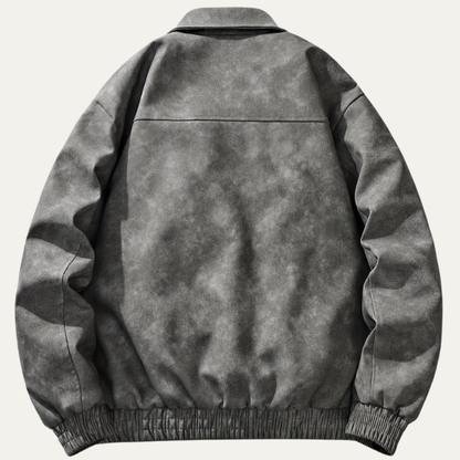 Men’s Relaxed Fit Bomber Jacket with Chest Flap Pockets