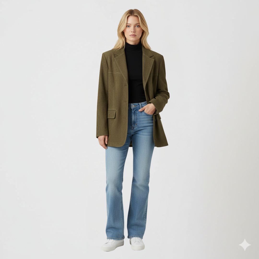 Claudine | Autumn Jacket - Oversized Button-Up Outerwear with Pockets for Women