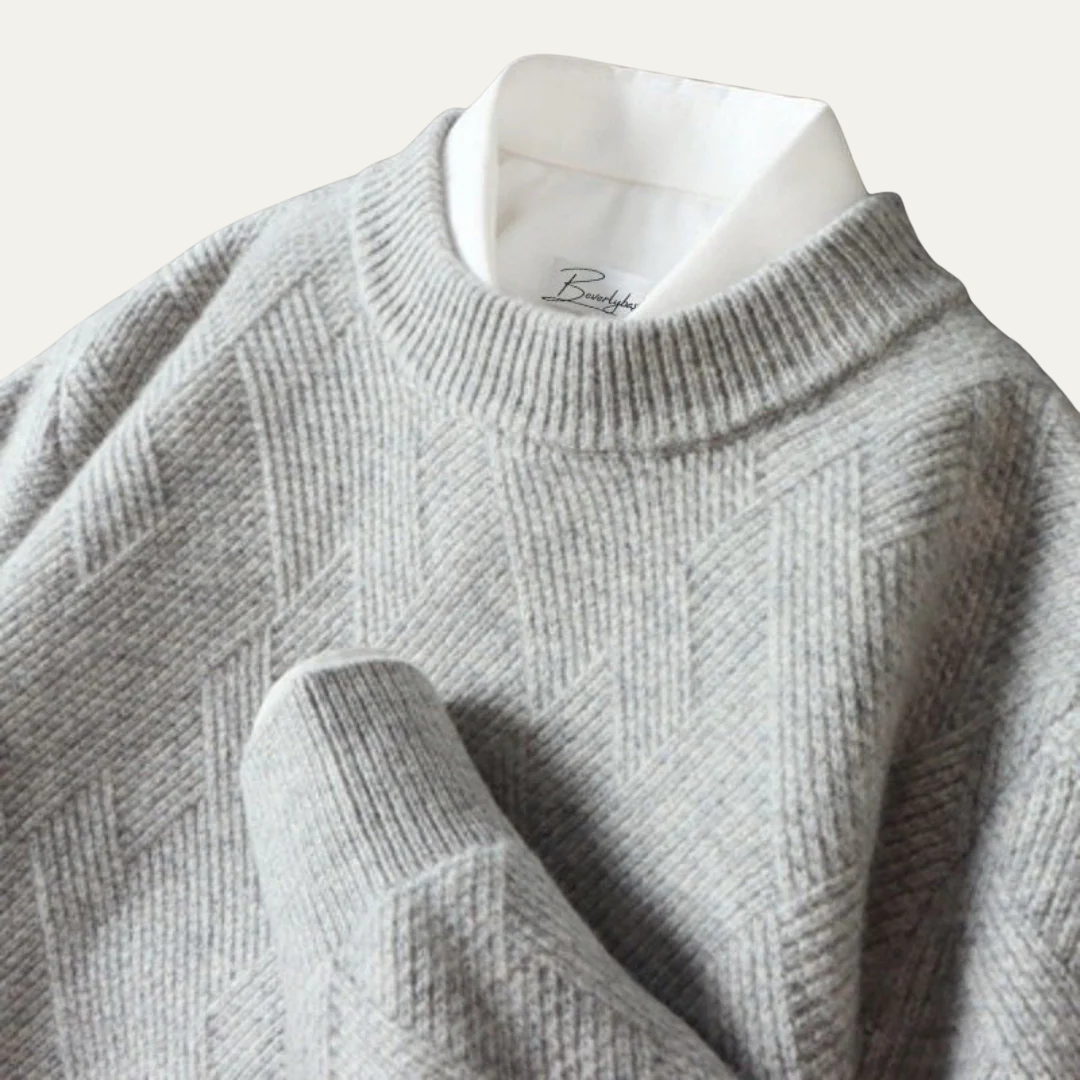 Men’s Geometric Knit Crew Neck Sweater