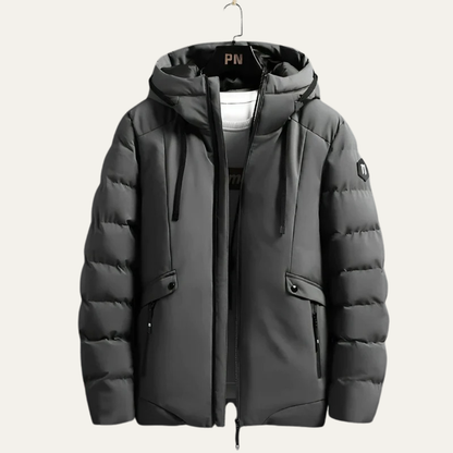 Men’s Hooded Wide Quilt Full Zip Puffer Jacket