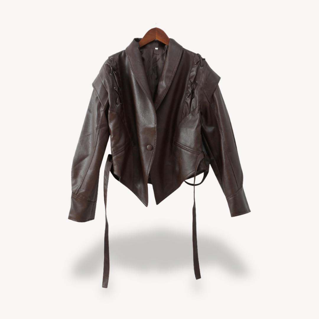 Leather Puffer Blazer Jacket for Women