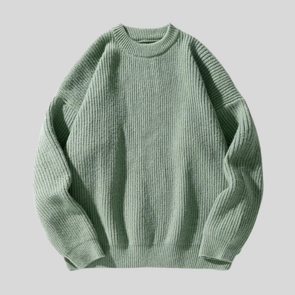 Men’s Relaxed Fit Heavy Rib Knit Crew Neck Sweater