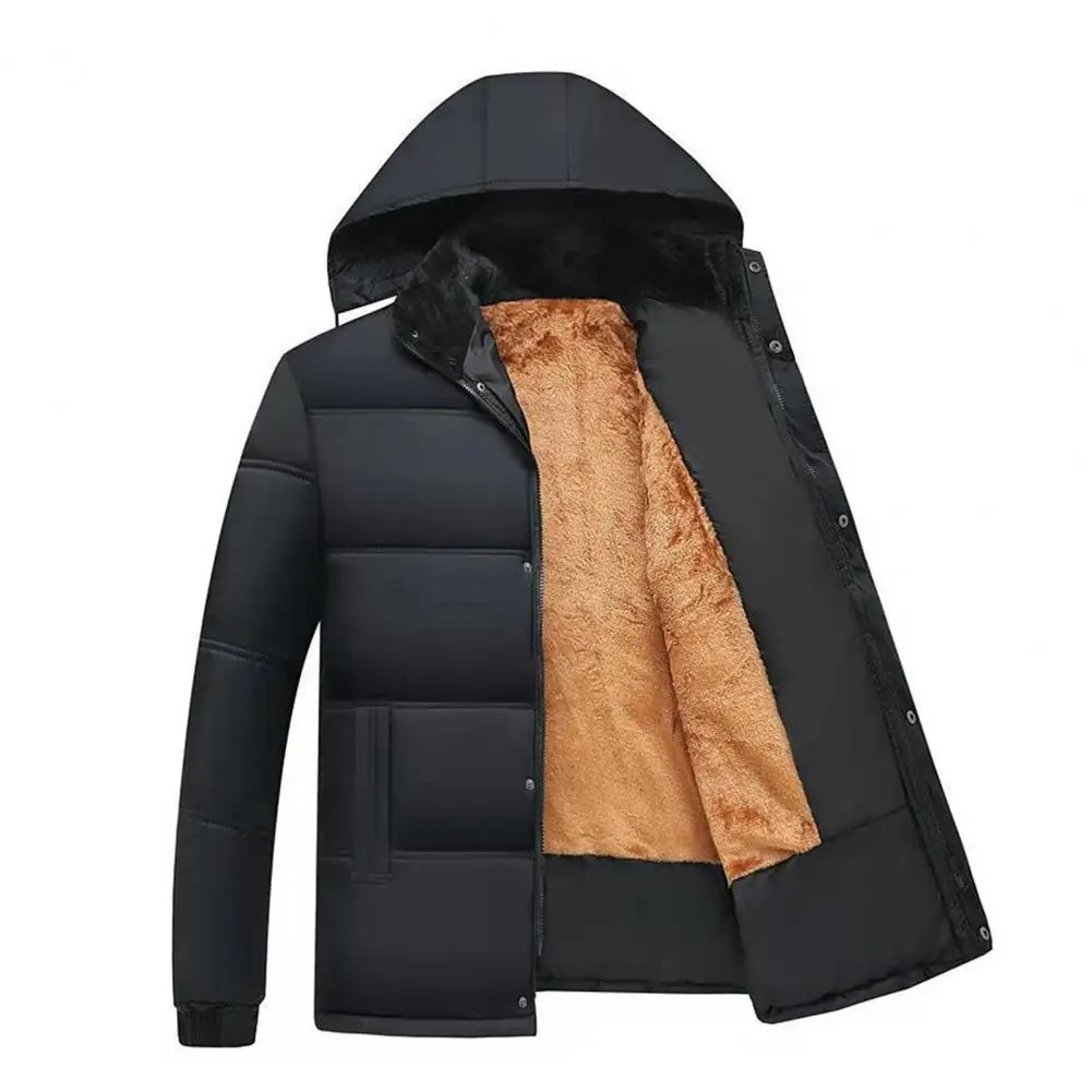 Warm Mens Padded Hooded Winter Jacket