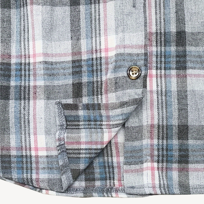 Women's Plaid Button-Down Shirt Jacket with Hood