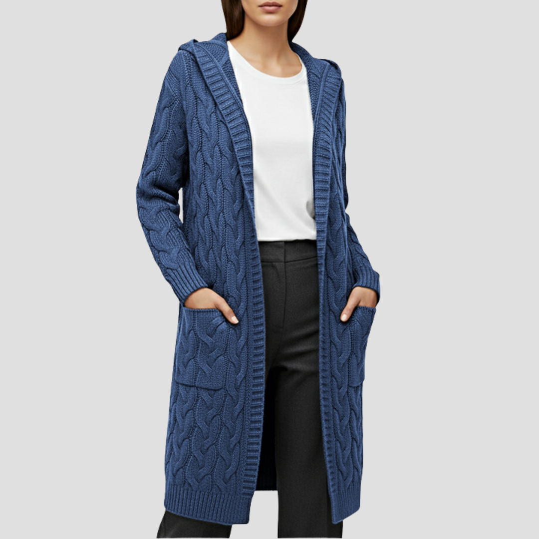 Cozy Cable Knit Open Front Cardigan