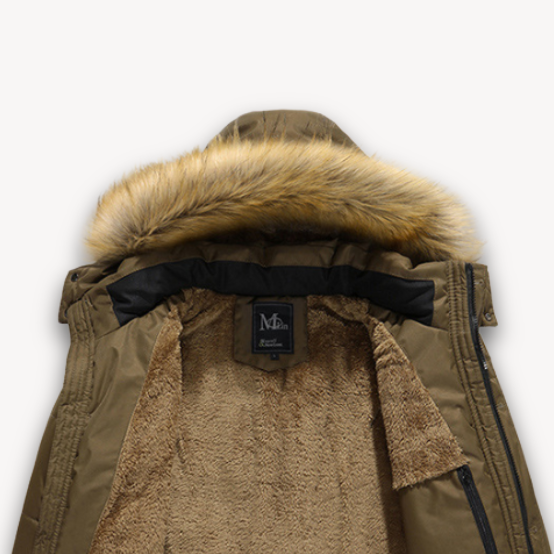 Men’s Waterproof Winter Jacket - Faux Fur Hood