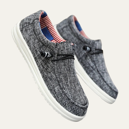 Men’s Casual Moc Toe Slip On Textile Shoes