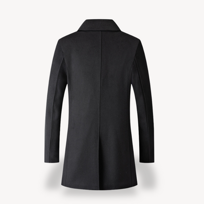 Men’s Wool Trench Coat Double-Breasted in Navy Blue, Gray, Camel, Black