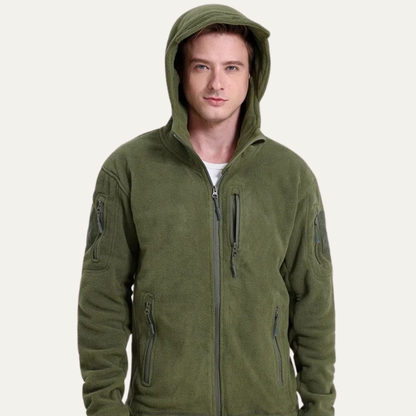 Men’s Color Block Tactical Quarter Zip Fleece Jacket