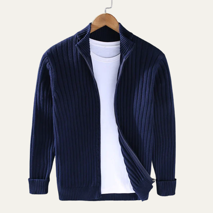 Men’s Wide Ribbed Full Zip Cardigan
