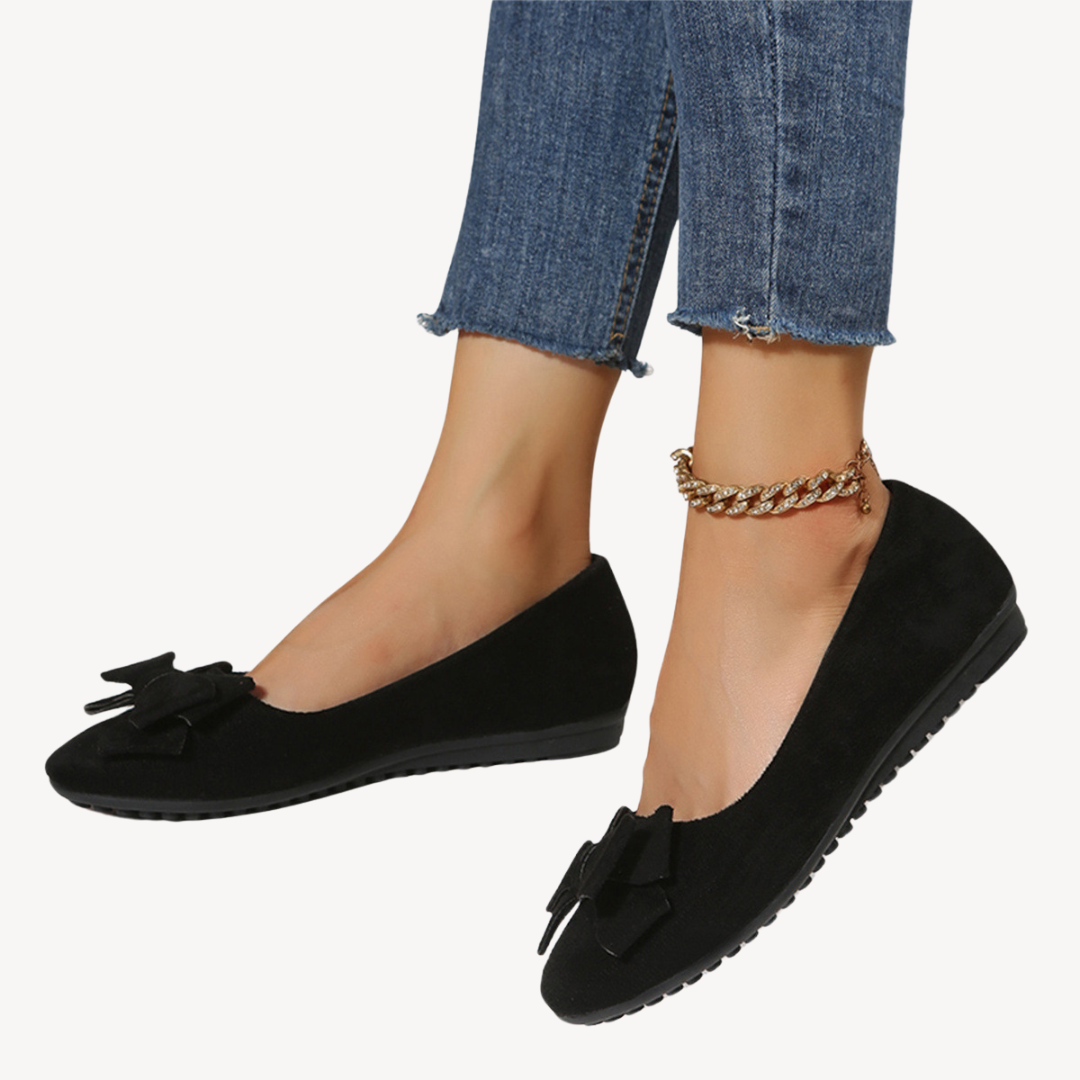 Women's Suede Bow Flats
