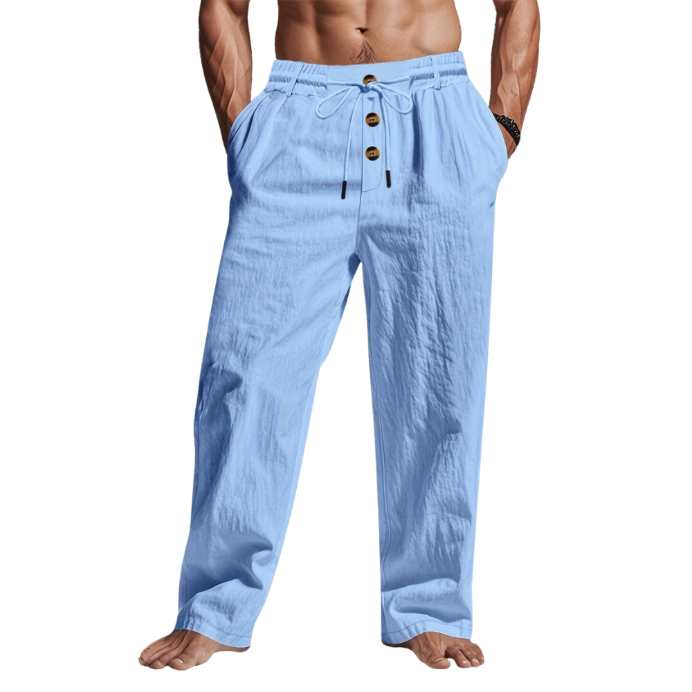Relaxed Fit Elastic Waist Pants for Men