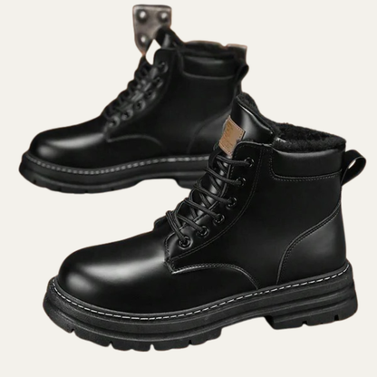 Men’s Rugged Faux Fur Lined Lace Up Hiking Boots