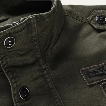 Men’s Faux Suede Bomber Jacket with Chest Patch Pockets