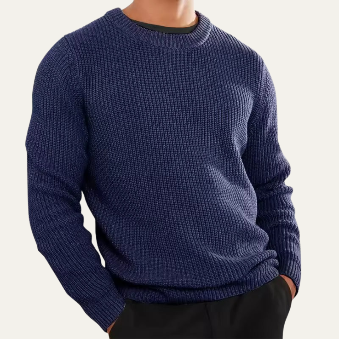 Men’s Ribbed Wool Blend Knit Sweater