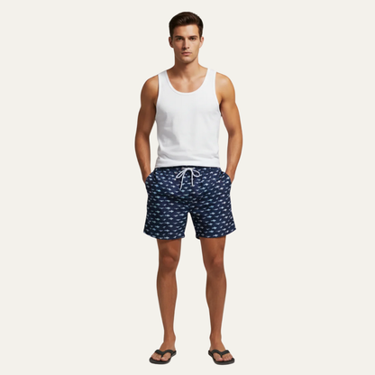 Men’s Striped Drawstring Board Shorts