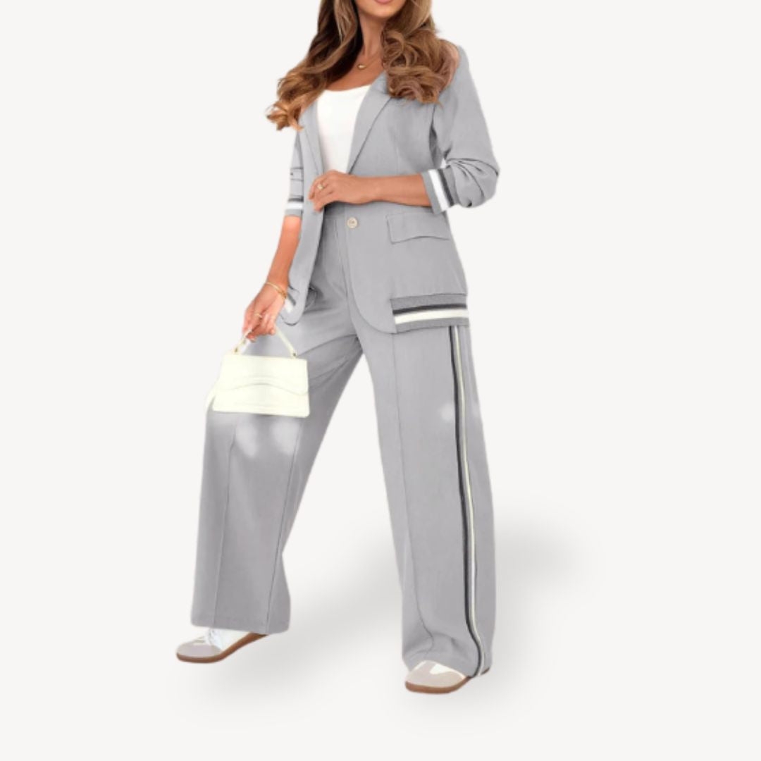 Two-Piece Striped Blazer Suit Women