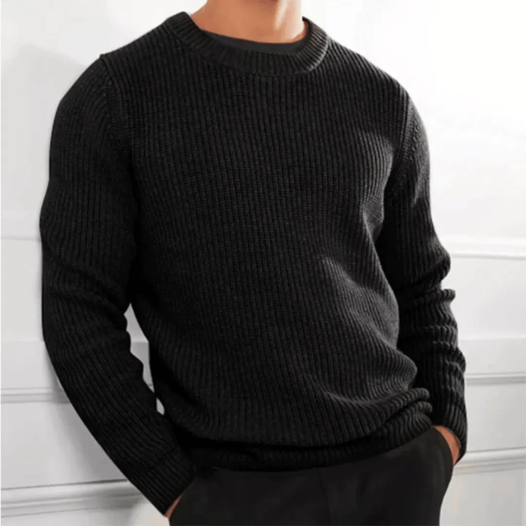 Men’s Heavy Ribbed Crew Neck Sweater