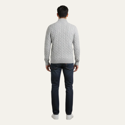 Men’s Cable Knit Fit Quarter Zip Sweater