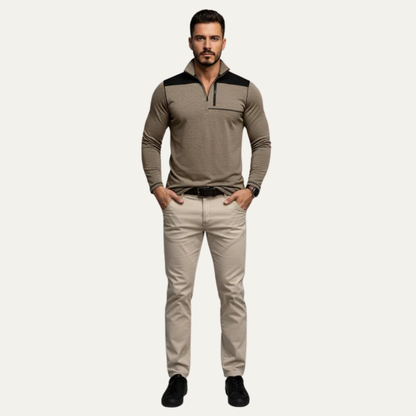 Men’s Quarter Zip Technical Pullover With Chest Pocket