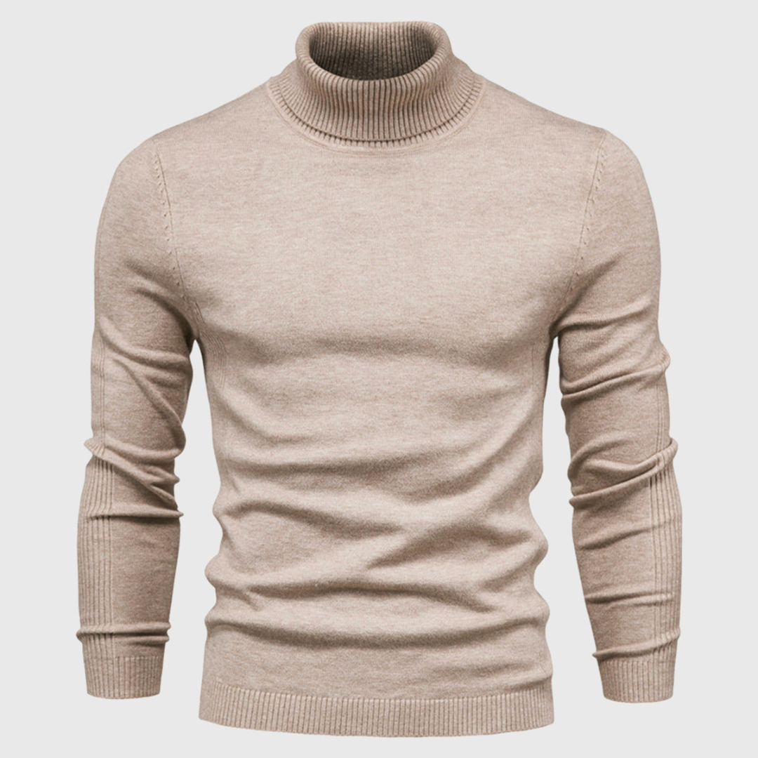Men’s Plain Knit Turtleneck Sweater
