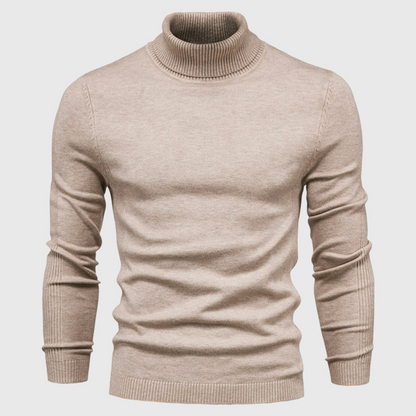 Men’s Plain Knit Turtleneck Sweater