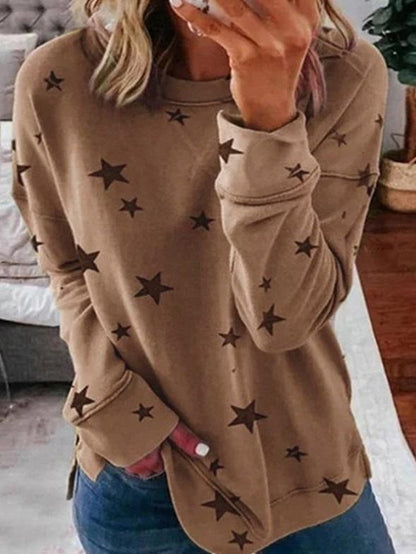 Cozy Winter Women's Star Pattern Sweatshirt