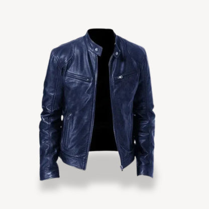 Men's Leather Zip-up Biker Jacket
