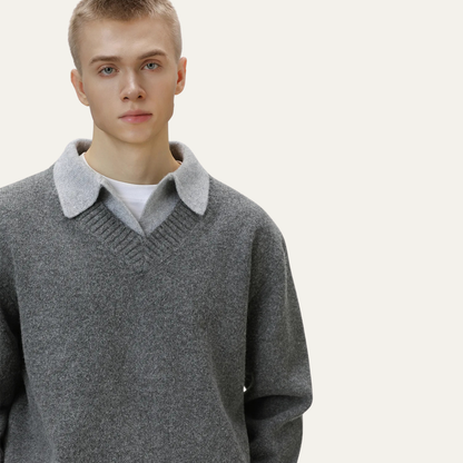 The Matera Men’s Soft Polo Collar Knitted Jumper
