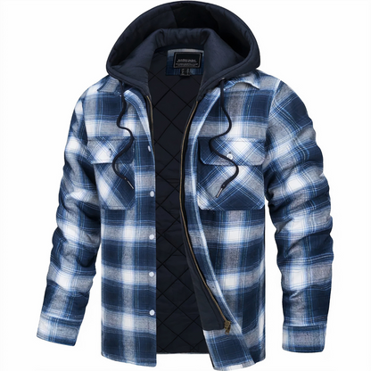 Men’s Plaid Heavyweight Hooded Flannel Shacket