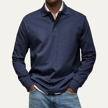 Men’s Long Sleeve Polo in Heavy Jersey Knit